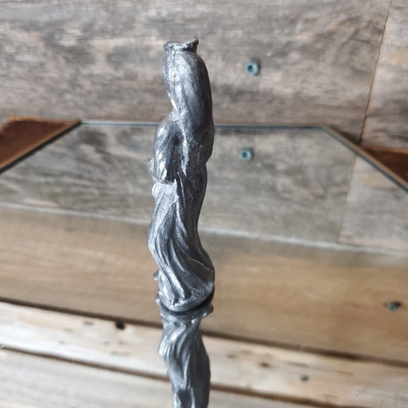 Vintage Solid Pewter Virgin Mary Holding Child Jesus - 4" - Picture 5 of 5